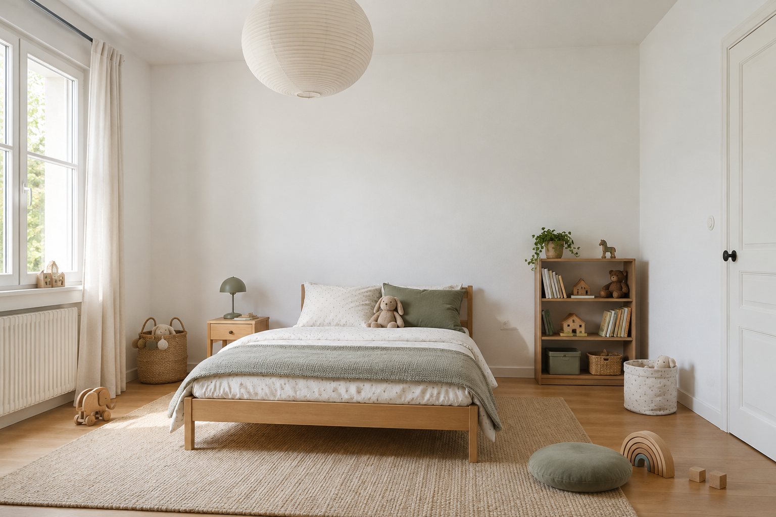 Chambre d’enfant blanche avant décoration